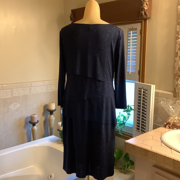 Navy Sparkly Tahari Dress - Picture 3 of 10